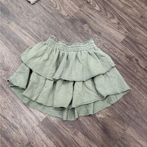 aerie Olive Green Tiered Mini Skirt